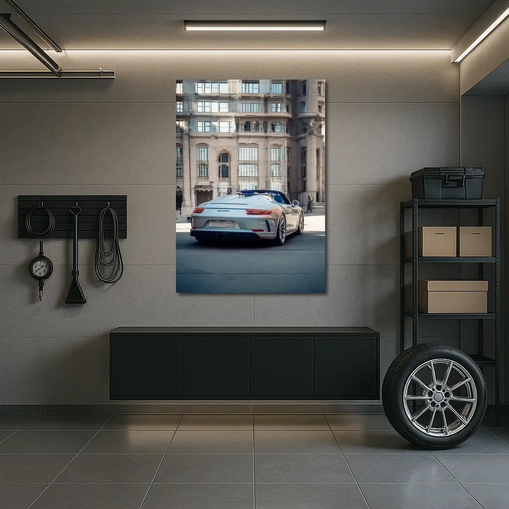 Porsche 911 Speedster Urban Architectural City Backdrop – Wall Art