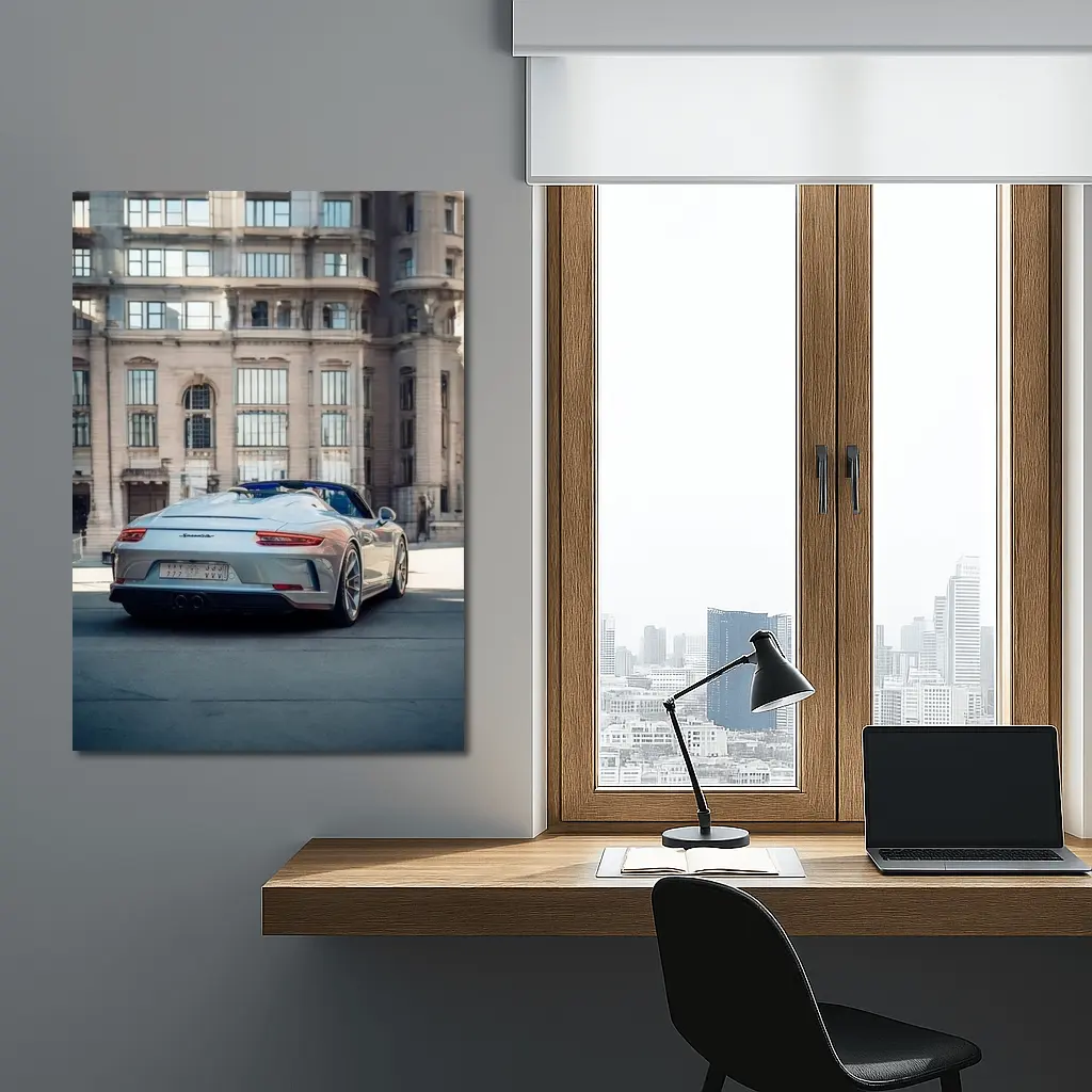 Porsche 911 Speedster Urban Architectural City Backdrop – Wall Art