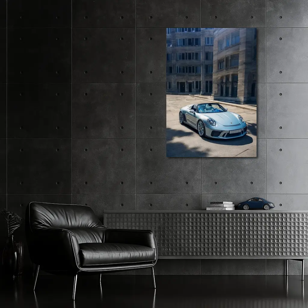 Porsche 911 Speedster Silver Urban Architecture – Wall Art