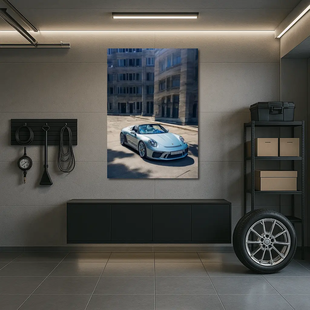 Porsche 911 Speedster Silver Urban Architecture – Wall Art