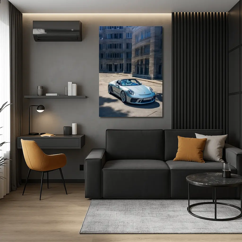 Porsche 911 Speedster Silver Urban Architecture – Wall Art