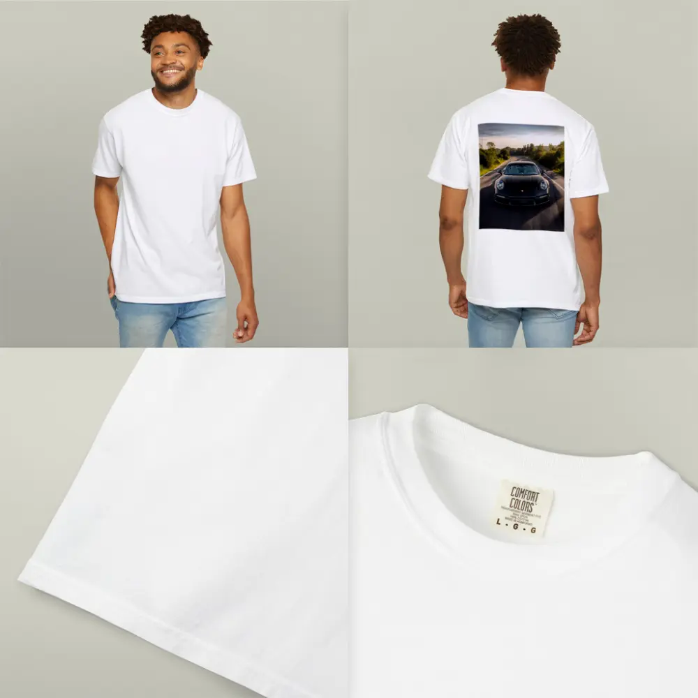 Black Porsche 911 Driving Open Road – T-Shirts