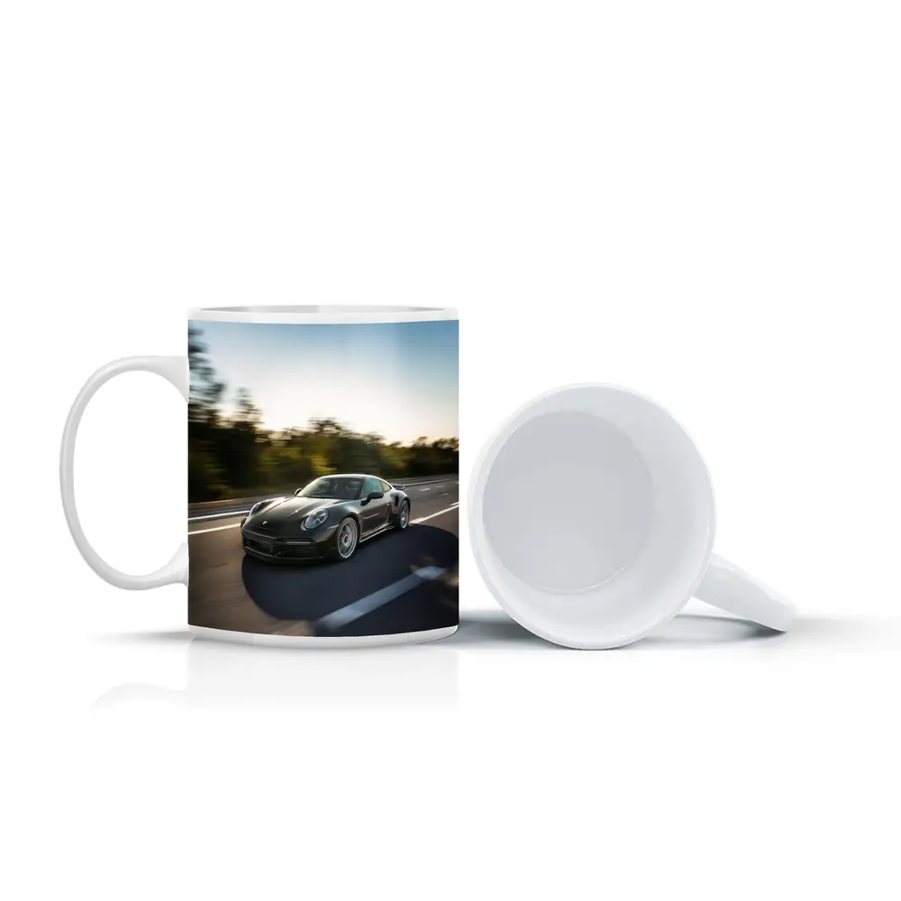 Porsche 911 Turbo Black Speed Highway Drive – Mugs