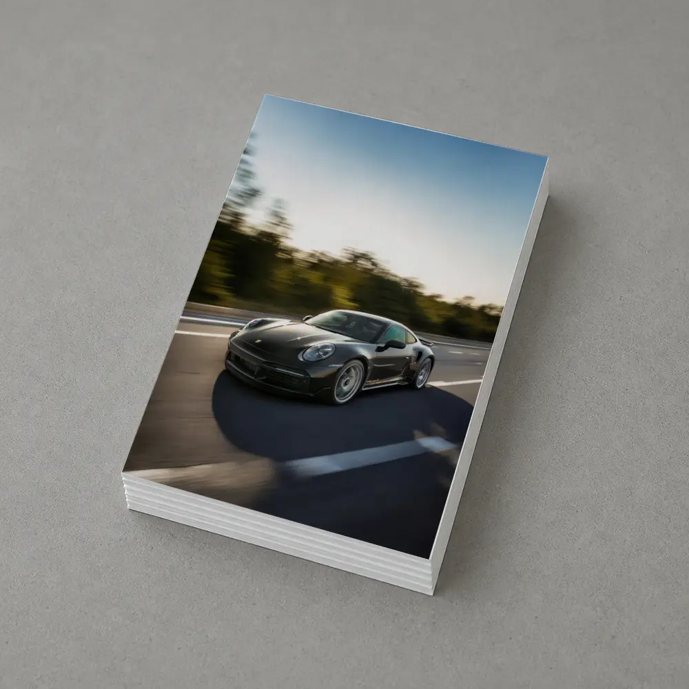Porsche 911 Turbo Black Speed Highway Drive – Postcards