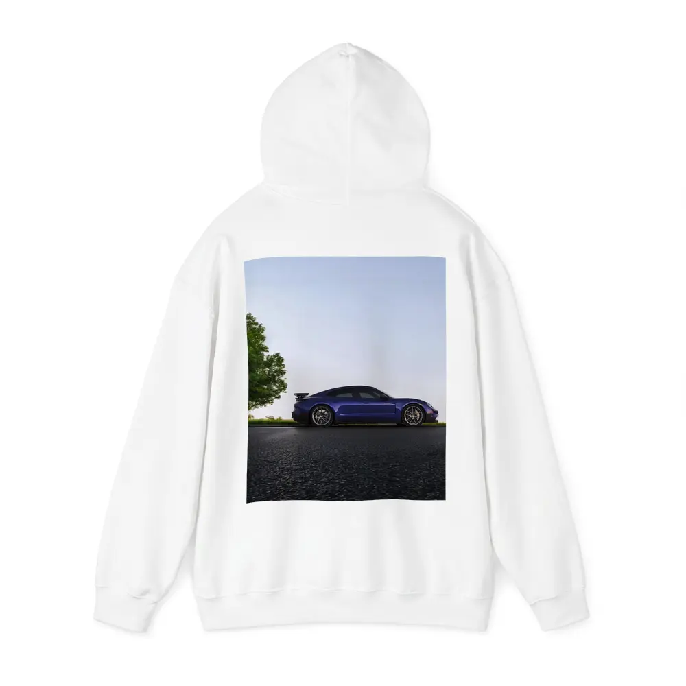Porsche Taycan Blue Side Profile Road – Hoodies