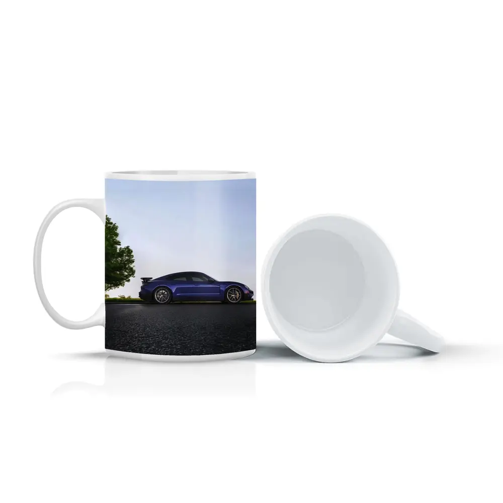Porsche Taycan Blue Side Profile Road – Mugs