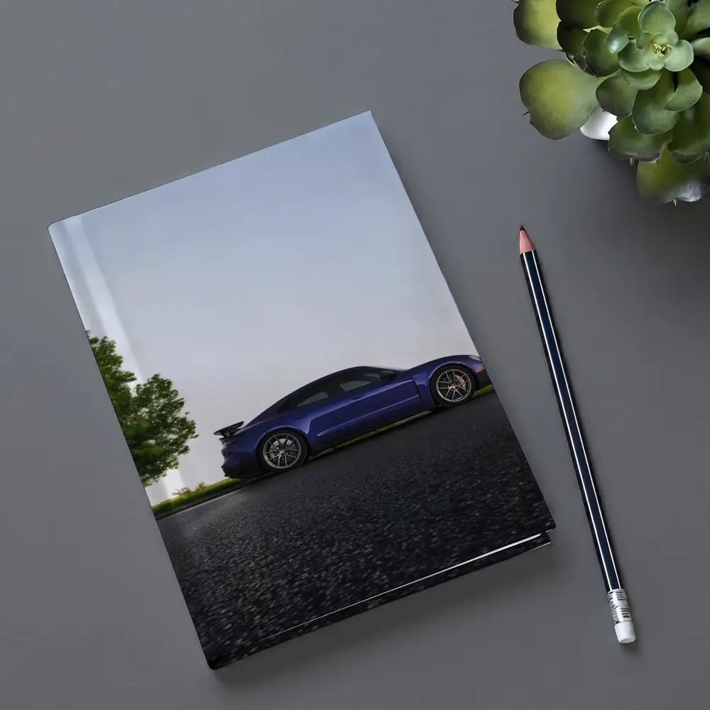 Porsche Taycan Blue Side Profile Road – Notebooks