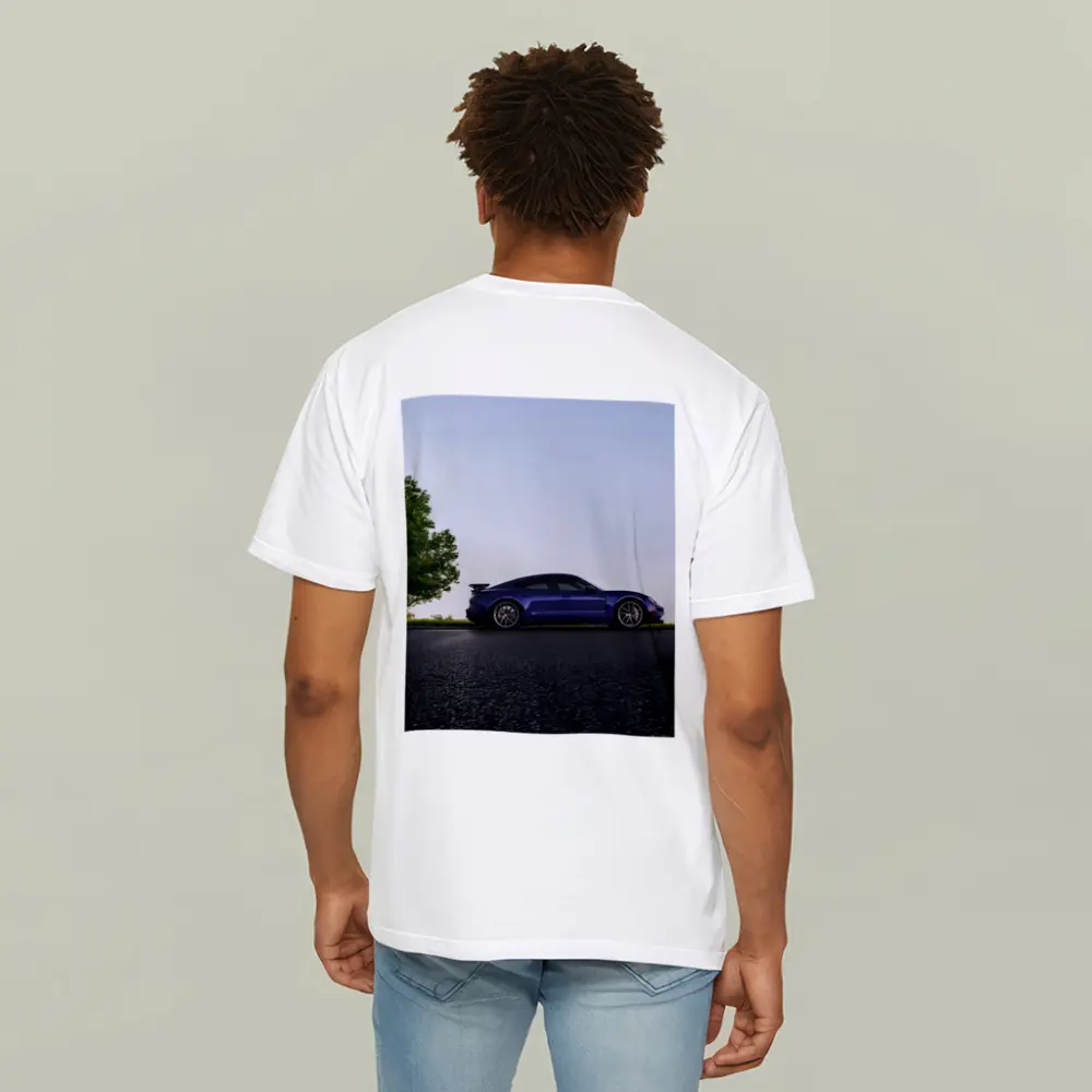 Porsche Taycan Blue Side Profile Road – T-Shirts