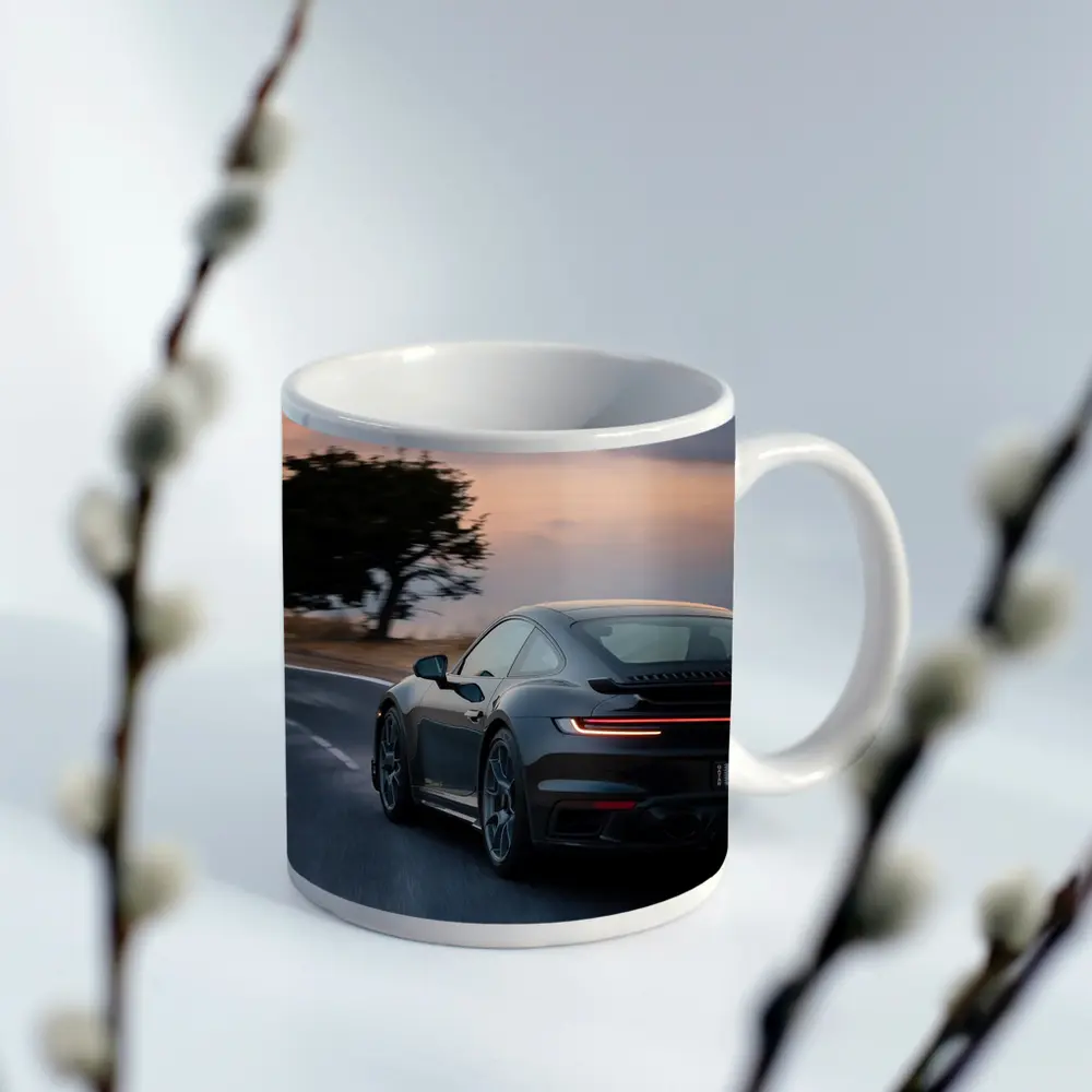 Porsche 911 Turbo Black Road Dusk Drive – Mugs