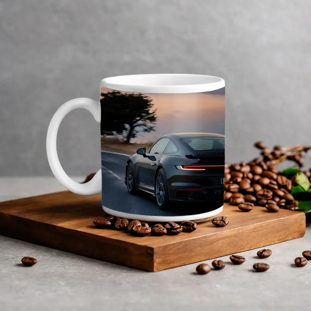 Porsche 911 Turbo Black Road Dusk Drive – Mugs