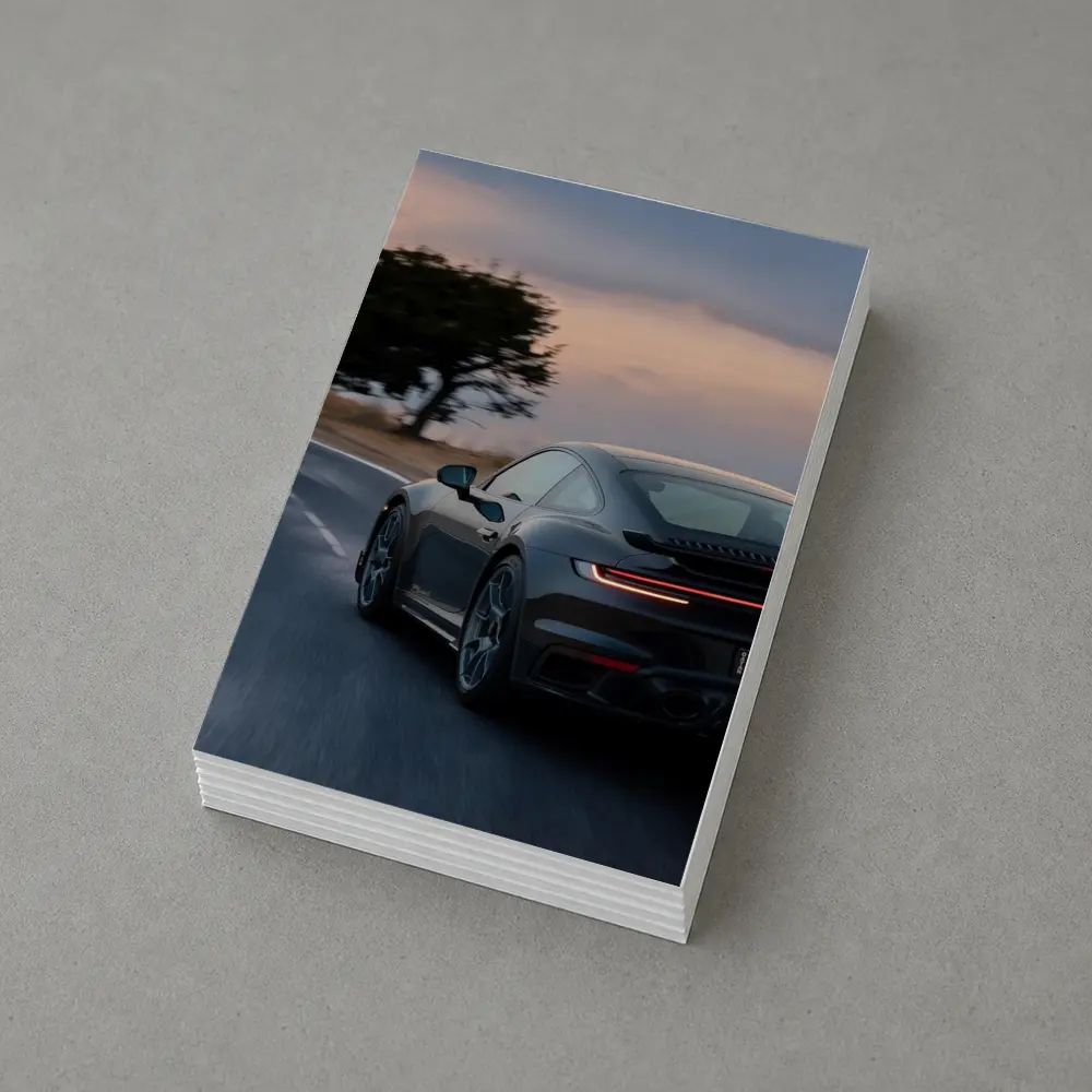 Porsche 911 Turbo Black Road Dusk Drive – Postcards