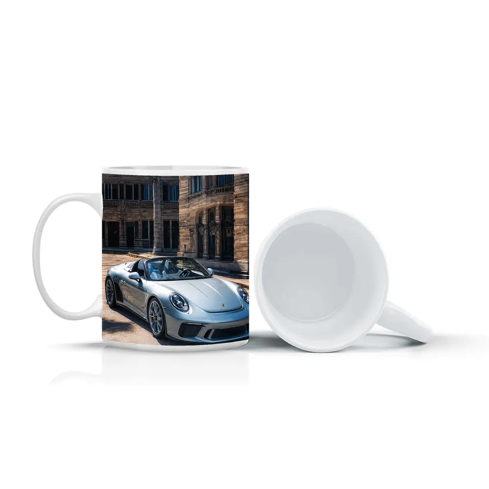 Porsche 911 Speedster Front Historic Building – Mugs