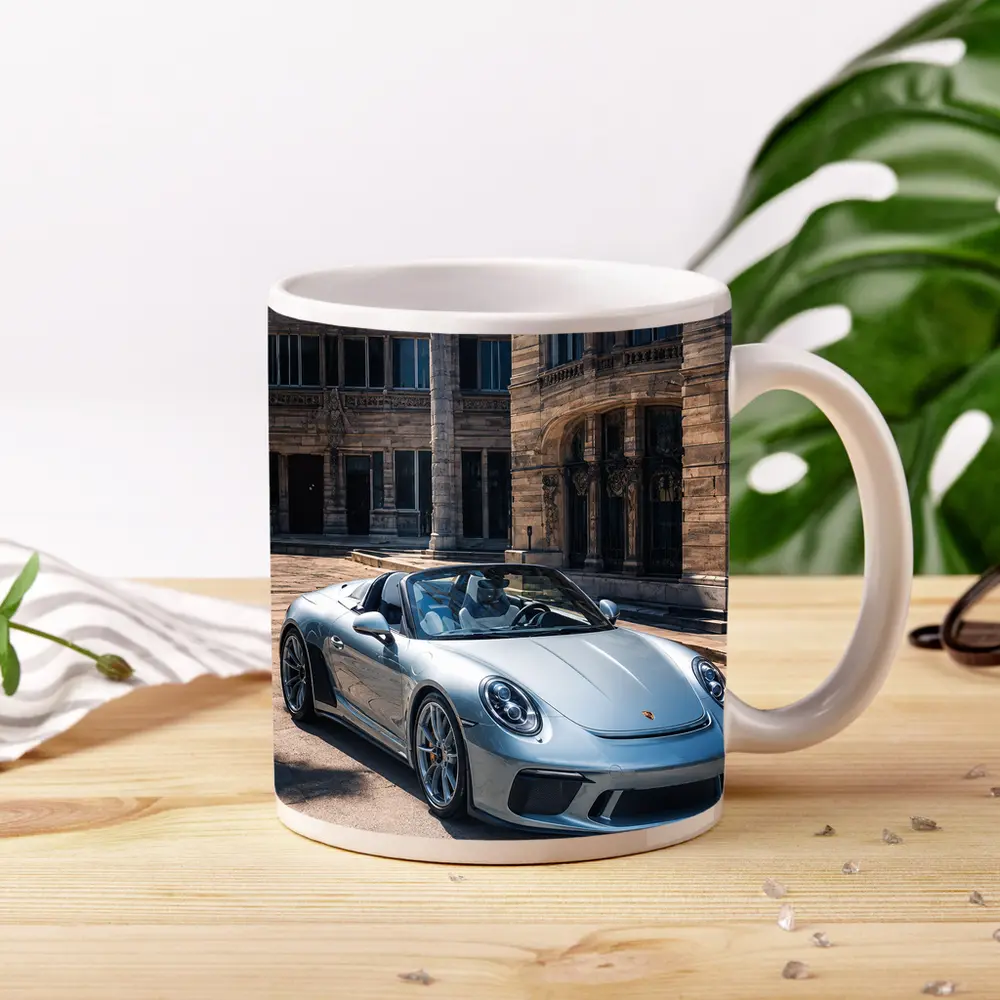 Porsche 911 Speedster Front Historic Building – Mugs