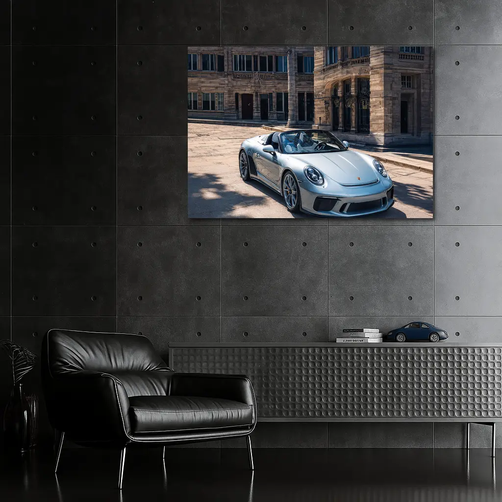 Porsche 911 Speedster Front Historic Building – Wall Art