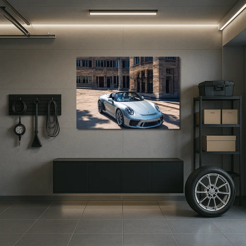 Porsche 911 Speedster Front Historic Building – Wall Art