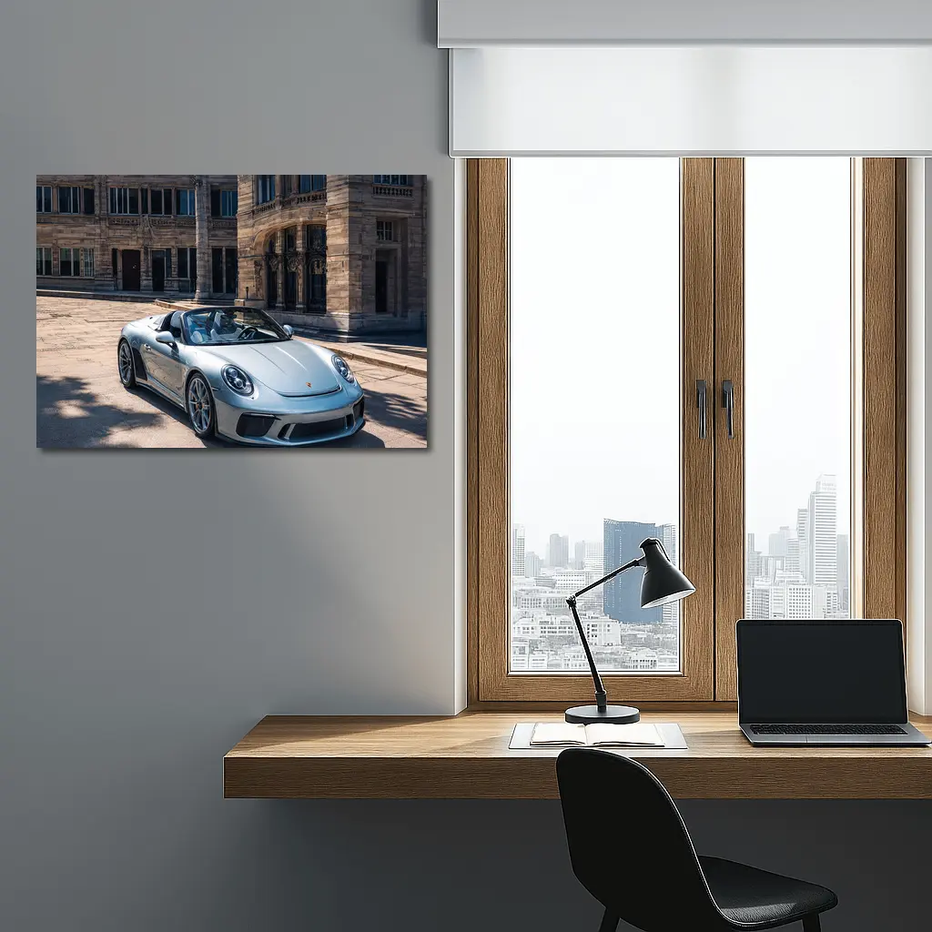 Porsche 911 Speedster Front Historic Building – Wall Art