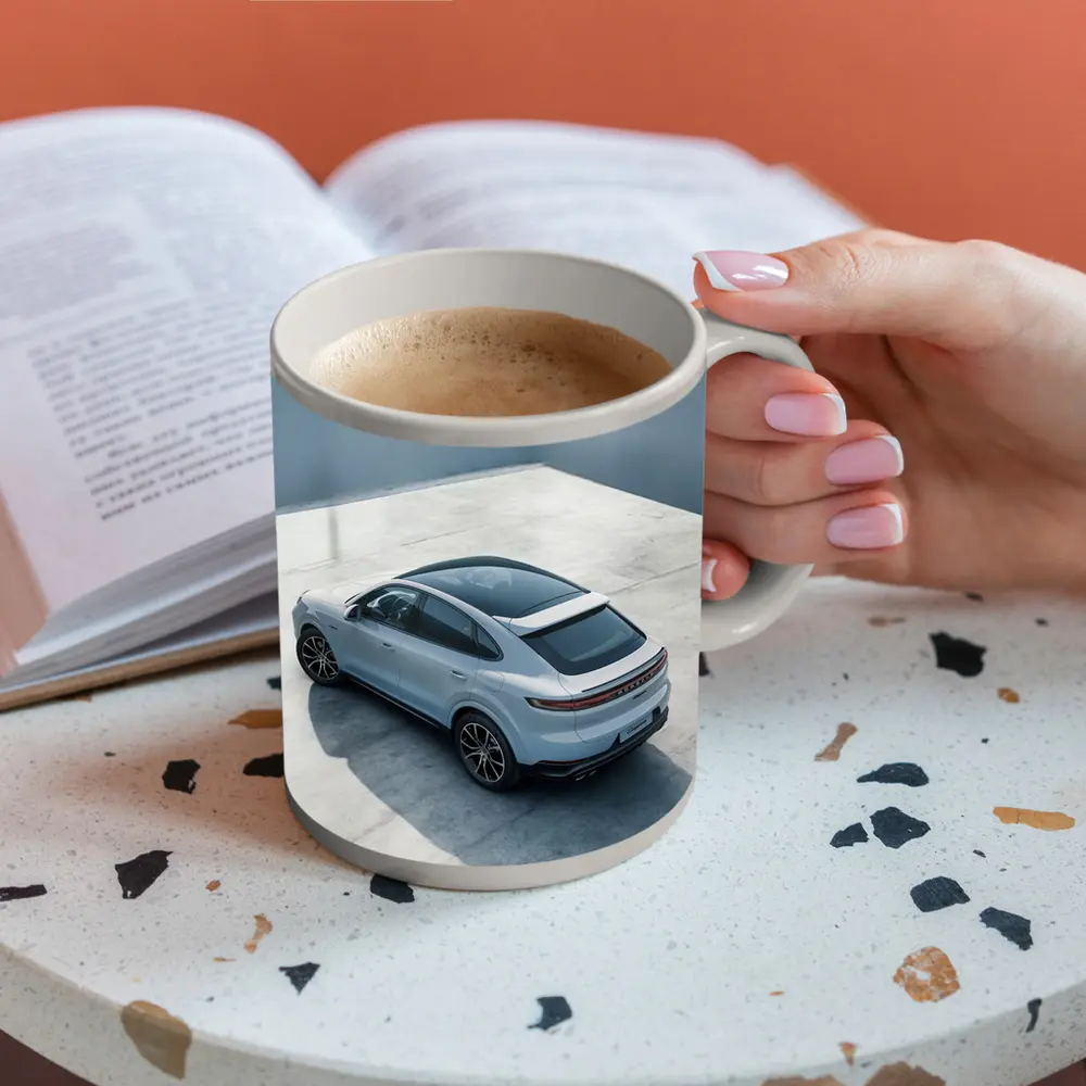 Porsche Cayenne Coupe Light Blue Studio – Mugs