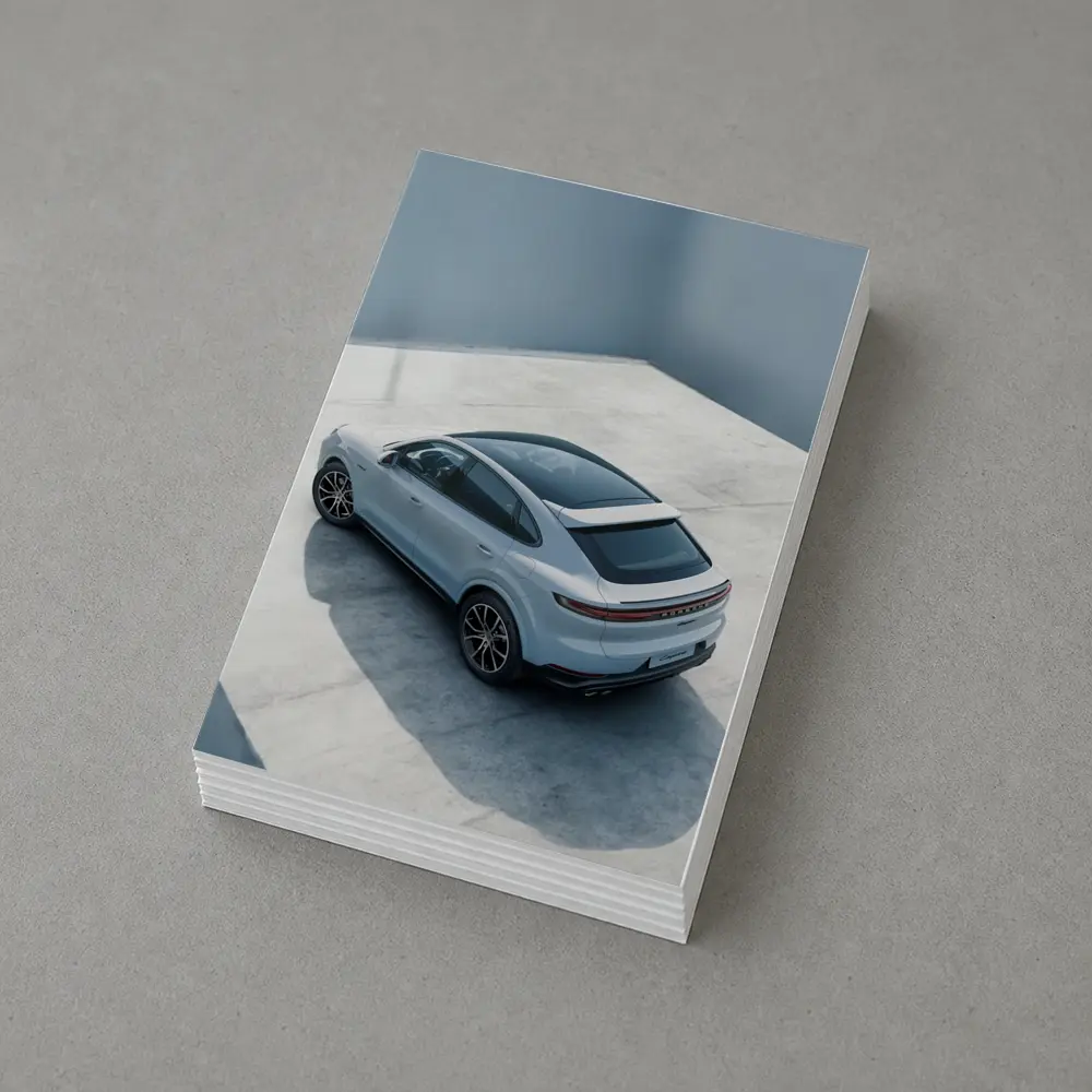 Porsche Cayenne Coupe Light Blue Studio – Postcards