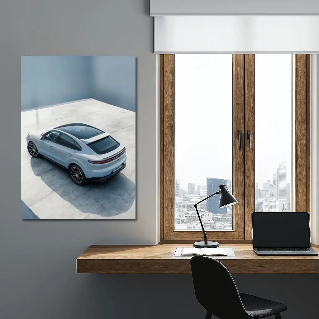 Porsche Cayenne Coupe Light Blue Studio – Wall Art