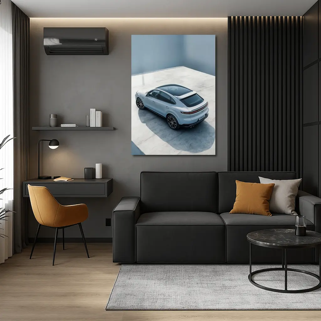 Porsche Cayenne Coupe Light Blue Studio – Wall Art