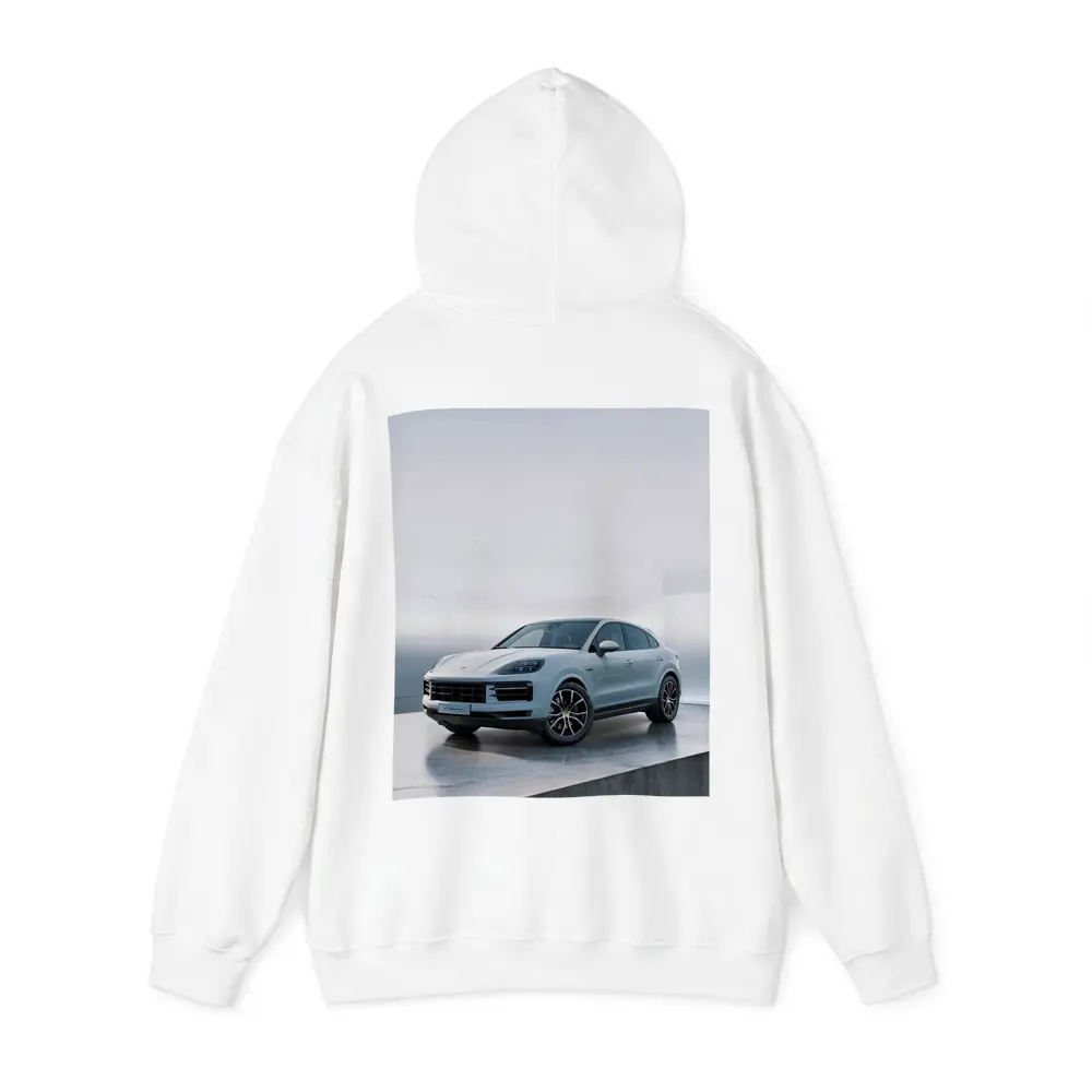 Porsche Cayenne White Studio Minimal Background – Hoodies