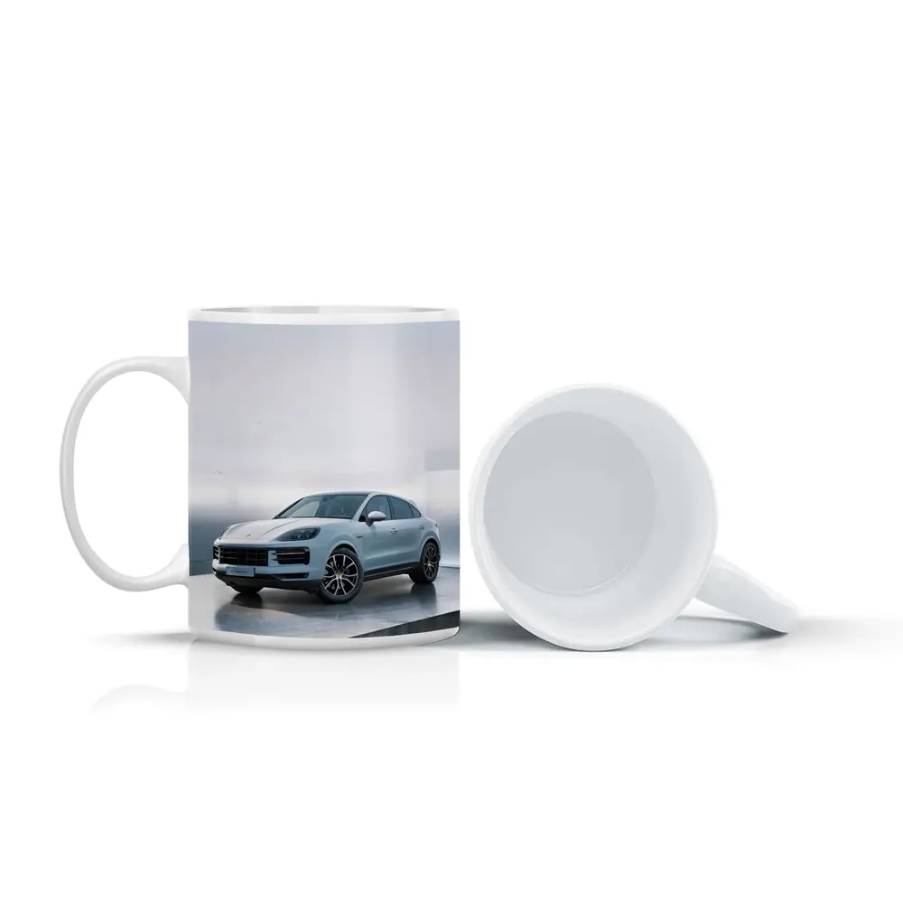Porsche Cayenne White Studio Minimal Background – Mugs