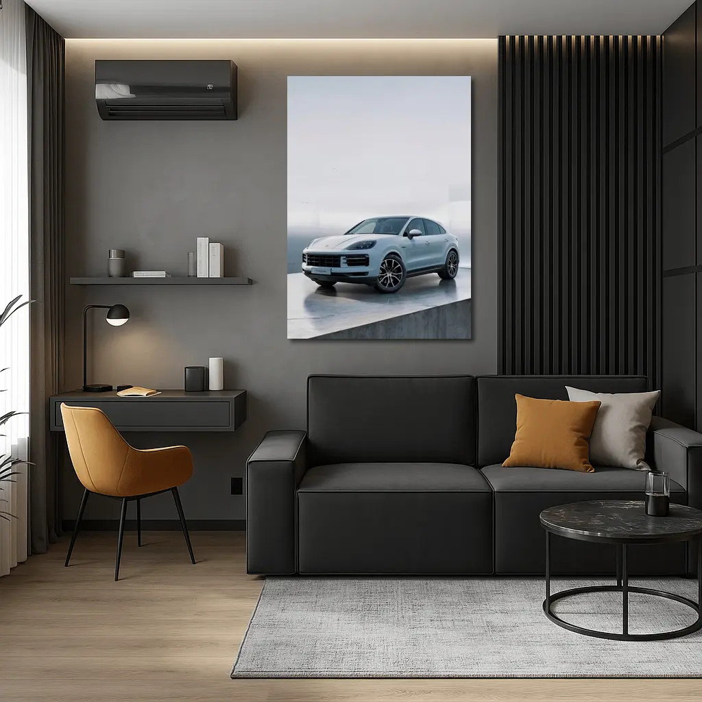 Porsche Cayenne White Studio Minimal Background – Wall Art