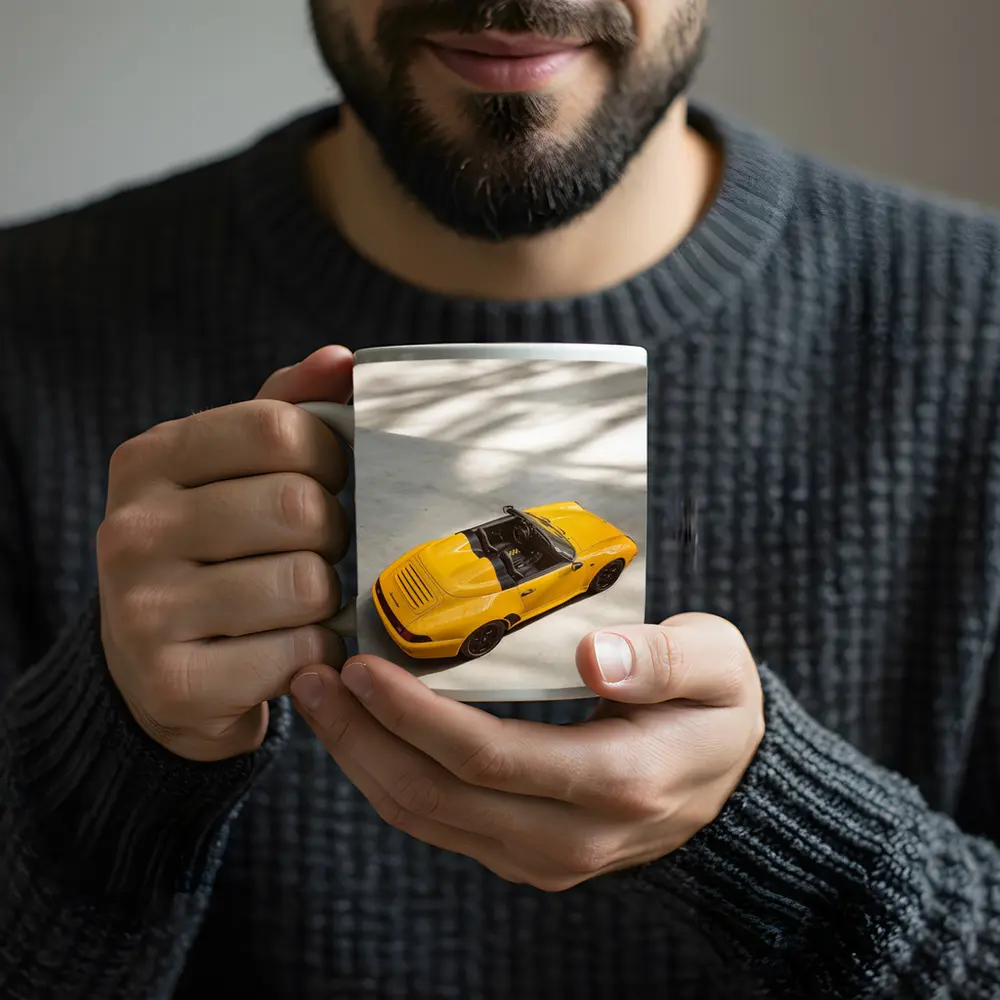Porsche 911 Speedster Yellow Open Top View – Mugs