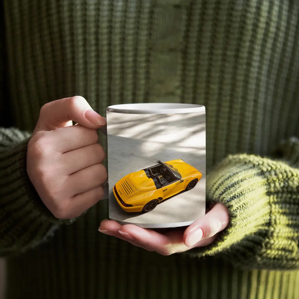 Porsche 911 Speedster Yellow Open Top View – Mugs