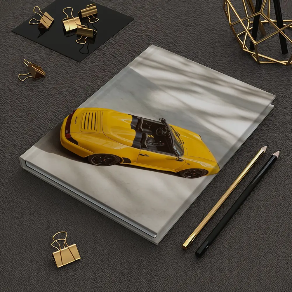 Porsche 911 Speedster Yellow Open Top View – Notebooks