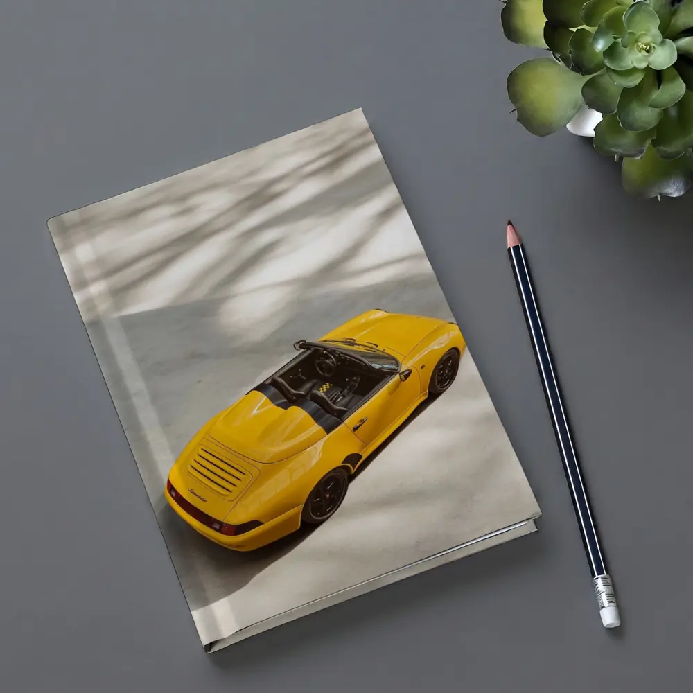 Porsche 911 Speedster Yellow Open Top View – Notebooks