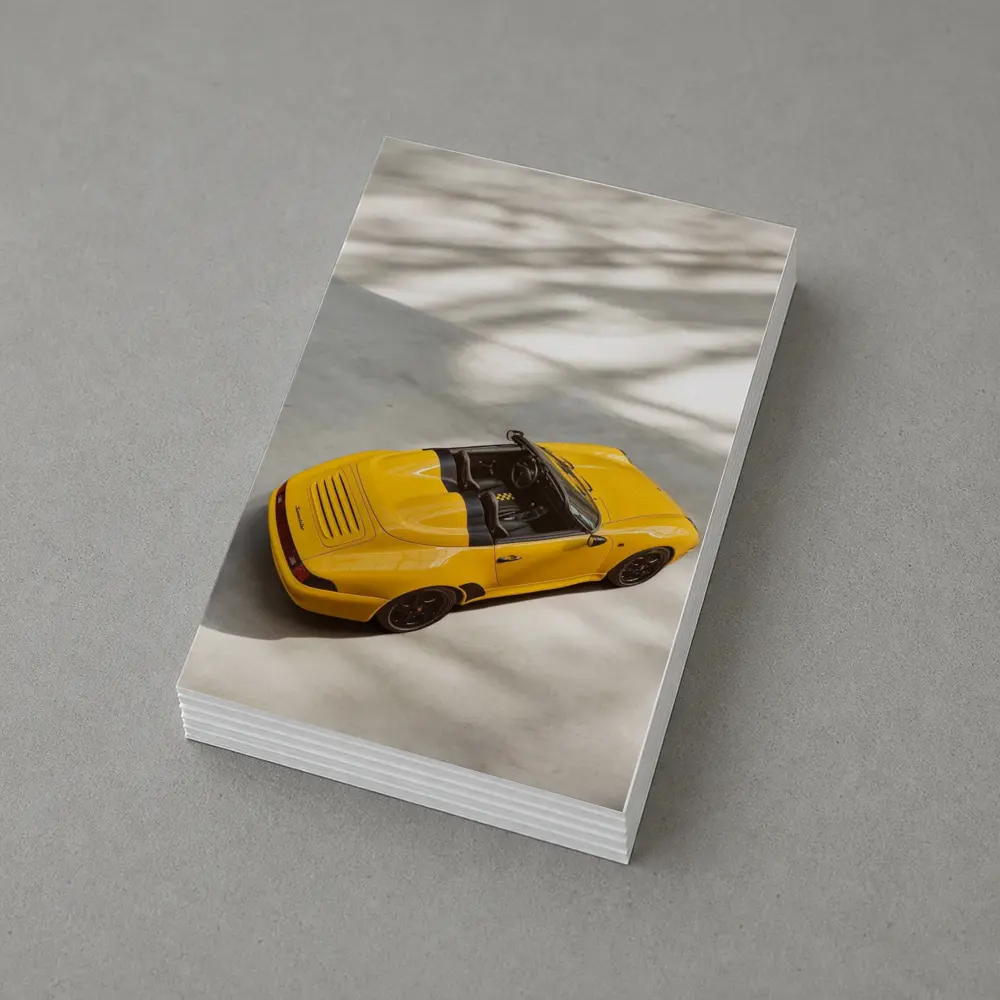Porsche 911 Speedster Yellow Open Top View – Postcards