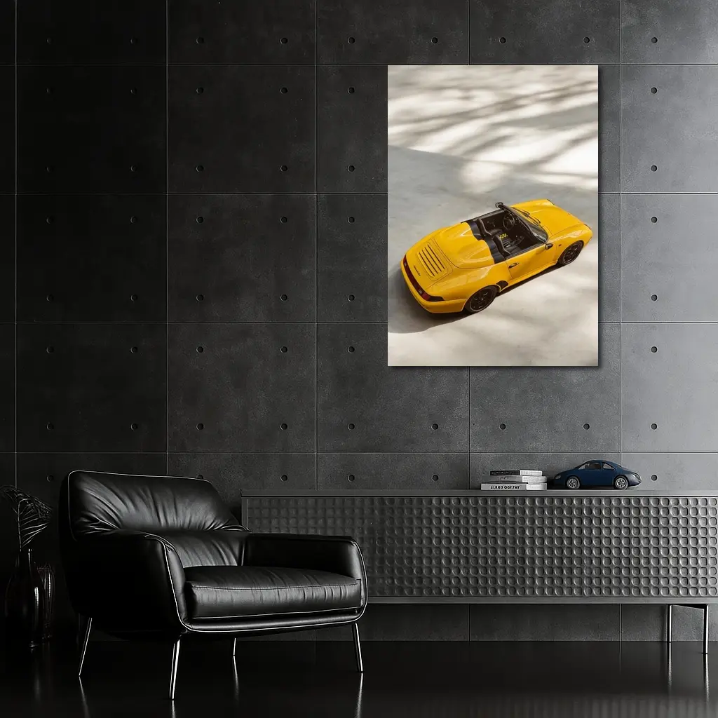 Porsche 911 Speedster Yellow Open Top View – Wall Art