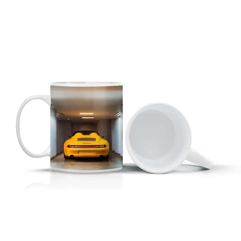 Porsche 911 Speedster Yellow Garage Interior – Mugs