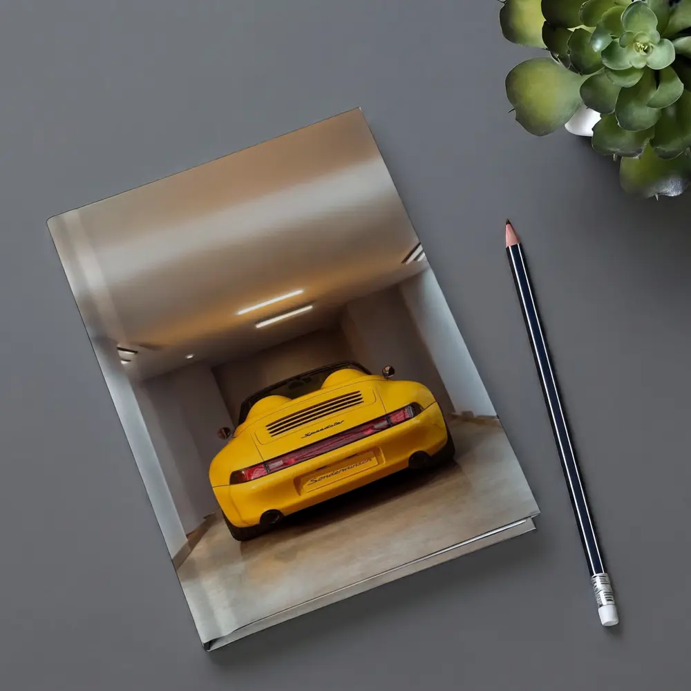 Porsche 911 Speedster Yellow Garage Interior – Notebooks