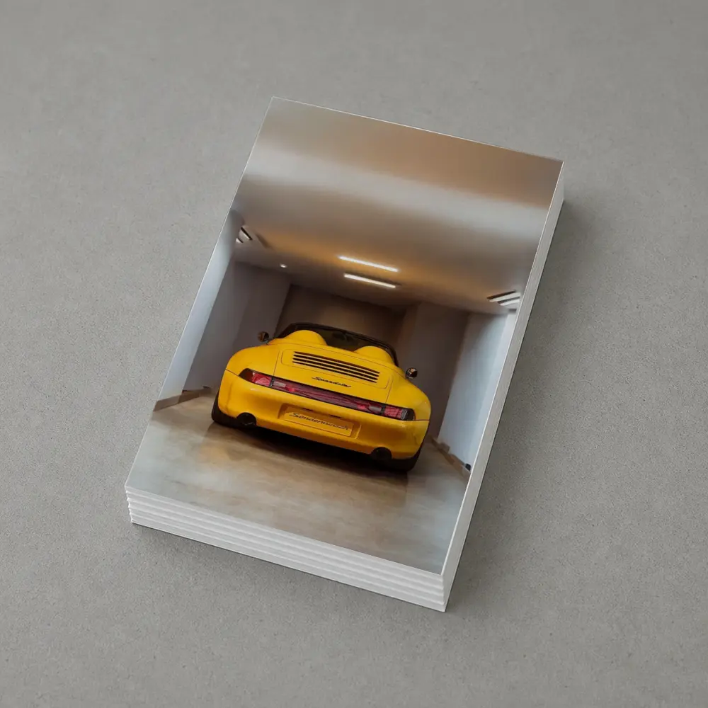 Porsche 911 Speedster Yellow Garage Interior – Postcards