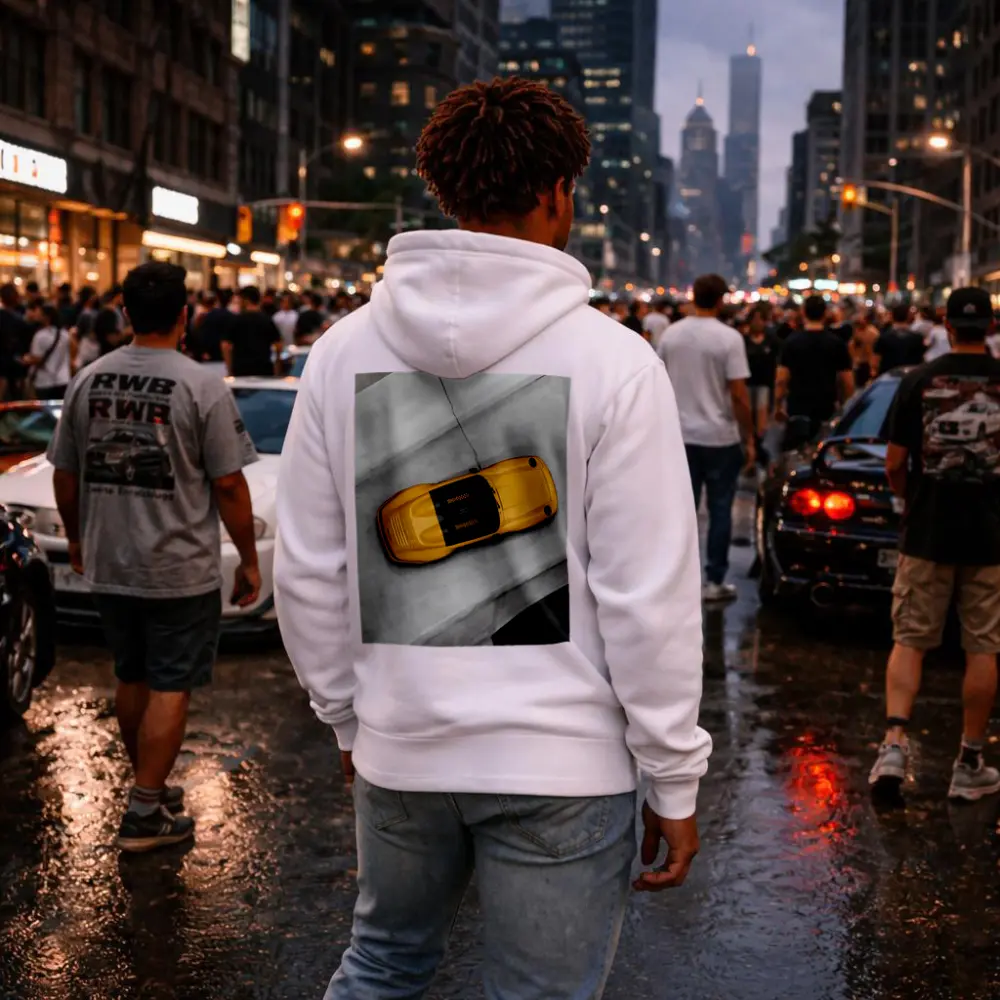 Porsche 911 Speedster Yellow Aerial Concrete – Hoodies