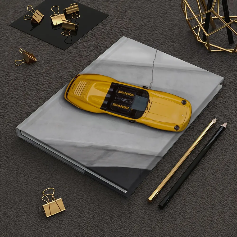 Porsche 911 Speedster Yellow Aerial Concrete – Notebooks