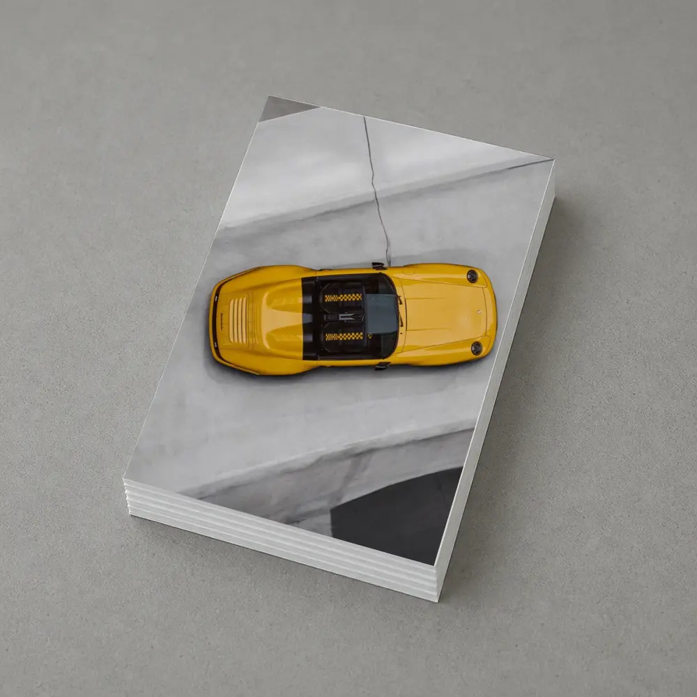 Porsche 911 Speedster Yellow Aerial Concrete – Postcards