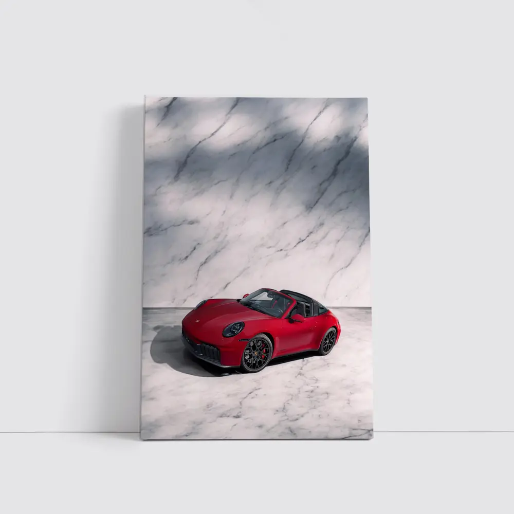 Porsche 911 Targa Red on Marble – Wall Art