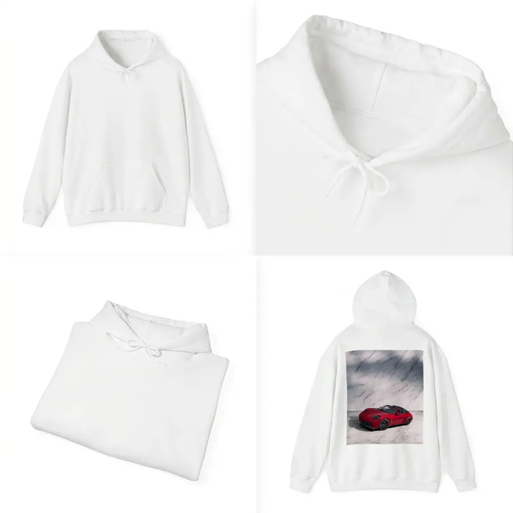 Porsche 911 Targa Red on Marble – Hoodies