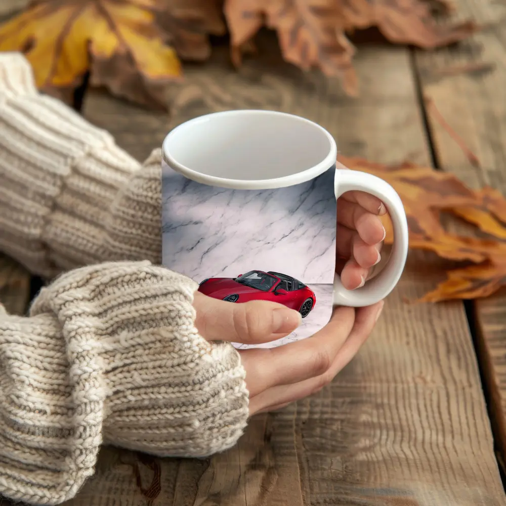 Porsche 911 Targa Red on Marble – Mugs