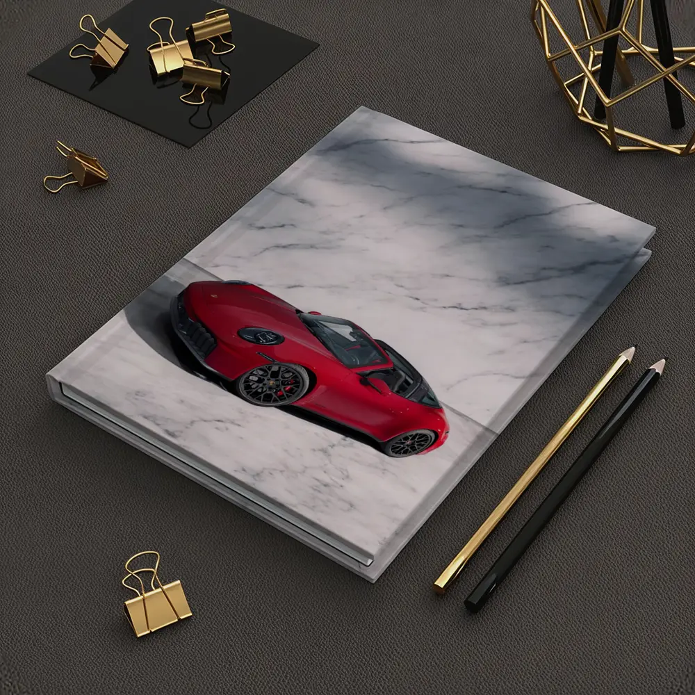 Porsche 911 Targa Red on Marble – Notebooks