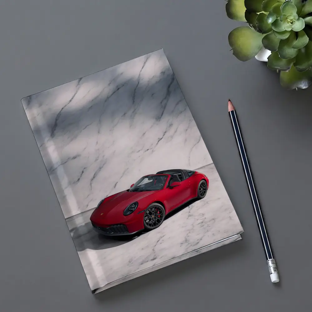 Porsche 911 Targa Red on Marble – Notebooks