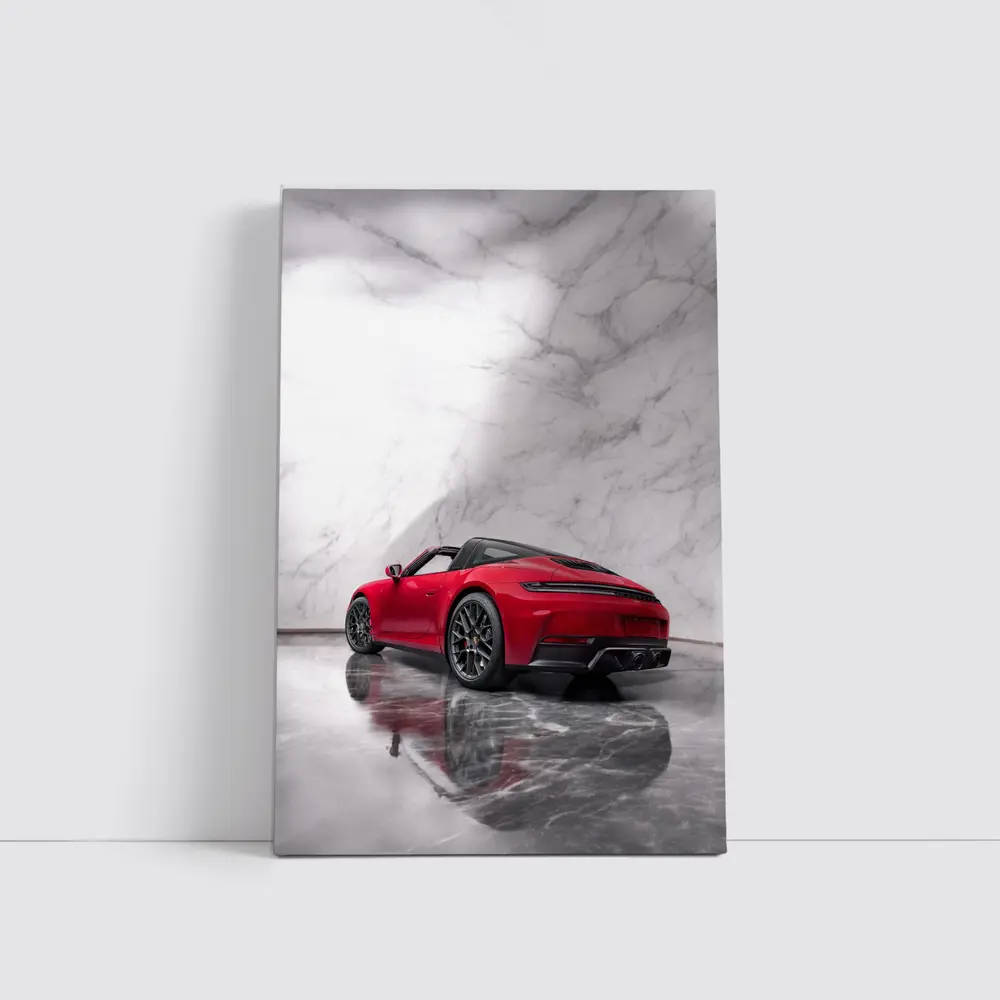 Red Porsche 911 Targa Marble Studio – Wall Art
