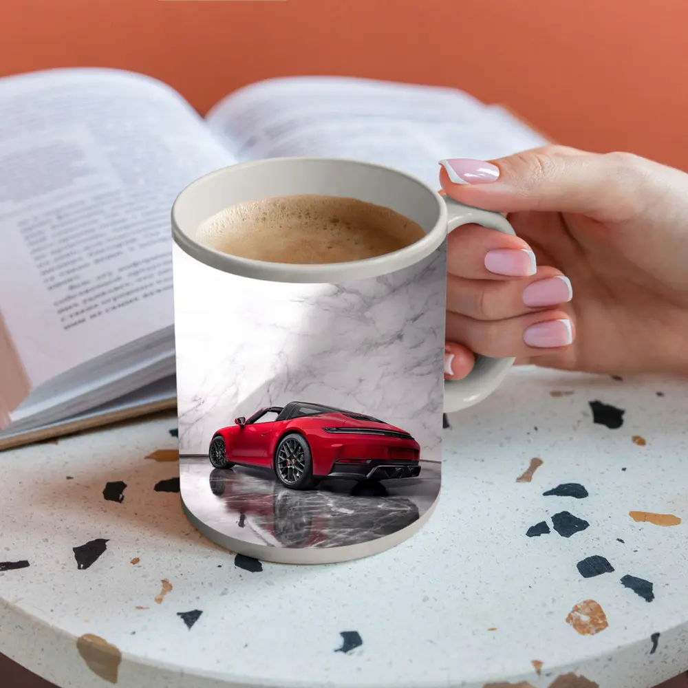 Red Porsche 911 Targa Marble Studio – Mugs