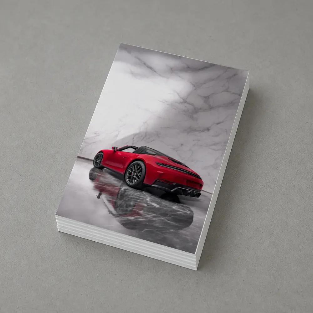 Red Porsche 911 Targa Marble Studio – Postcards