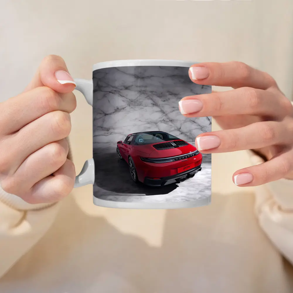 Porsche 911 Targa Red Marble Studio – Mugs