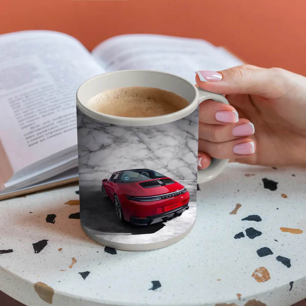 Porsche 911 Targa Red Marble Studio – Mugs
