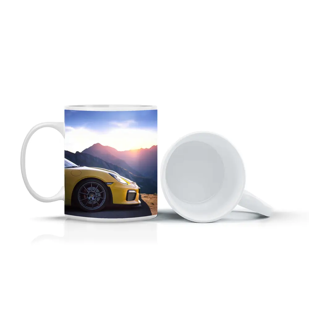 Yellow Porsche 911 GT2 Mountain Sunset – Mugs